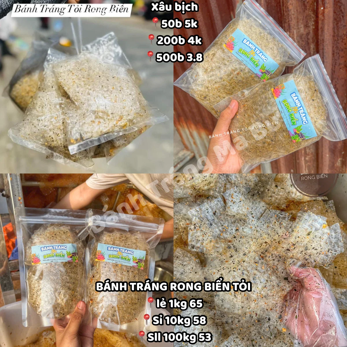 1kg Bánh tráng RONG BIỂN TỎI PHI