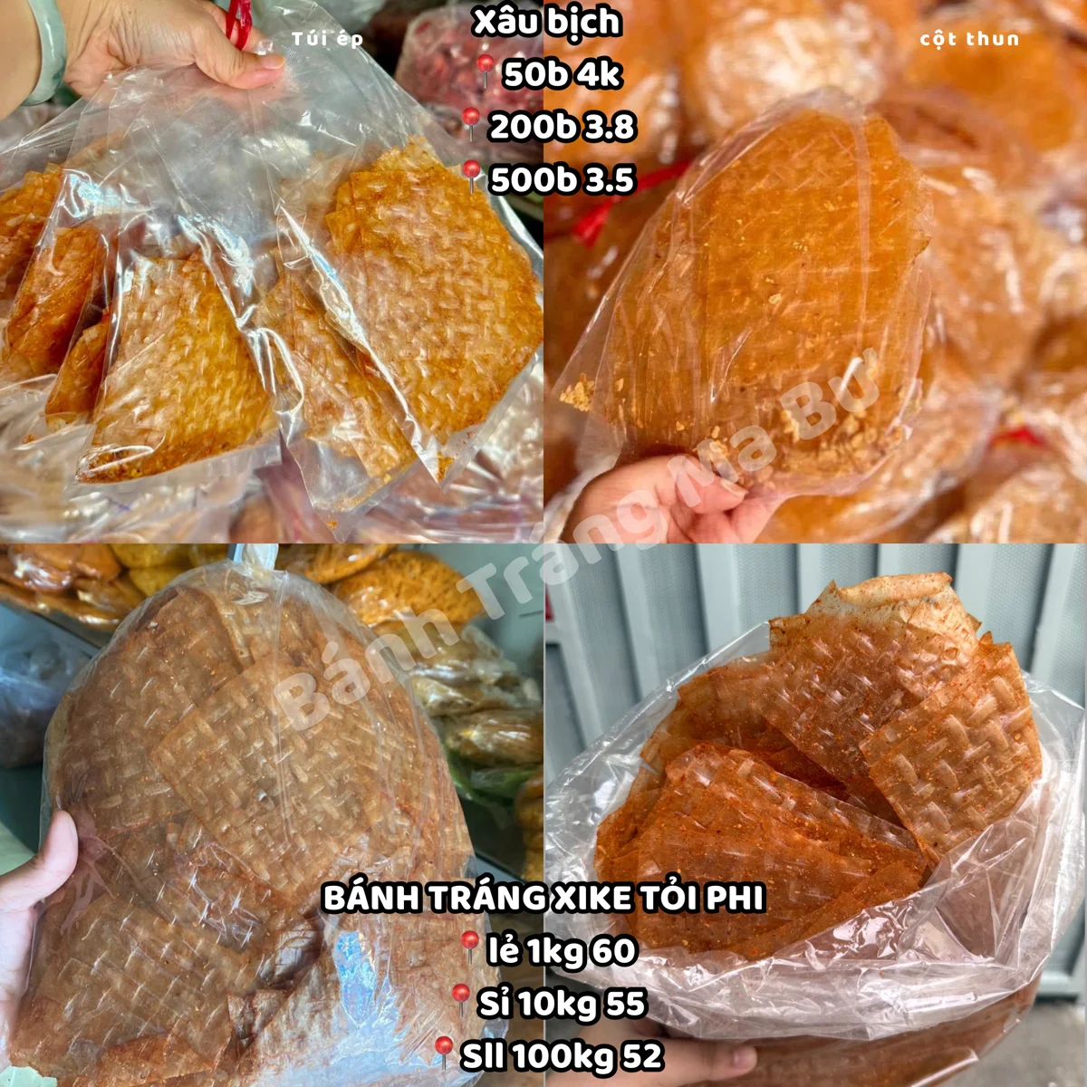 1kg Bánh tráng XIKE TỎI CAY