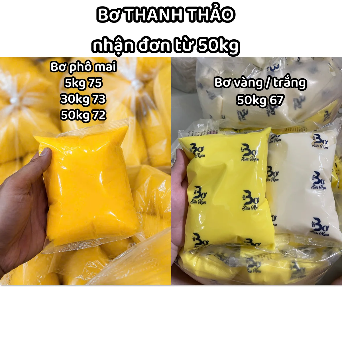 1kg Bơ Phô Mai ( Vàng, Trắng)