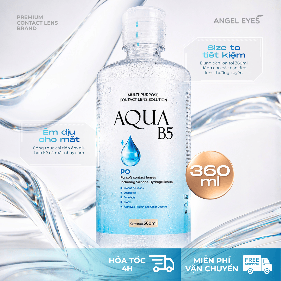 NƯỚC NGÂM LENS CHAI LỚN AQUA B5 360ML