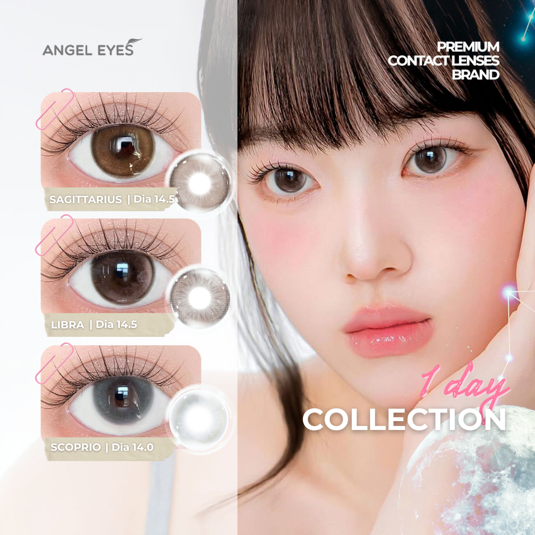 Lens xám áp tròng 1 ngày SCOPRIO - nhãn hiệu  Angel Eyes - Độ cận 0-10 - Dia 14.0mm