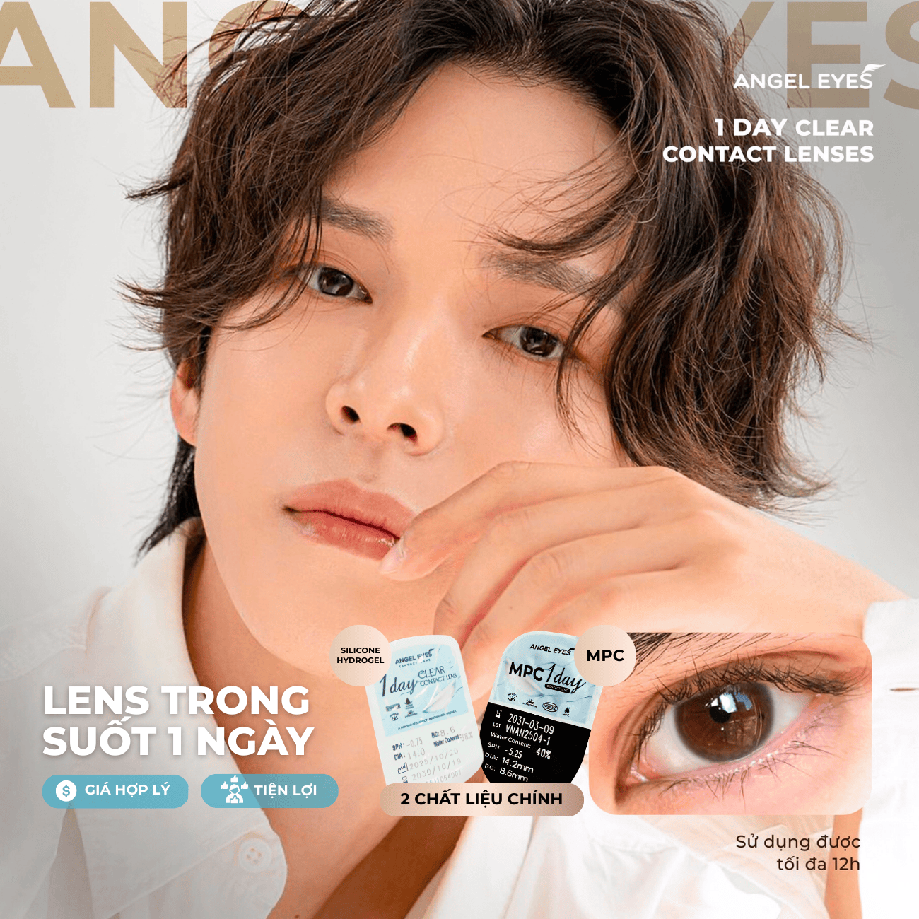 LENS 1 NGÀY TRONG SUỐT | LENS 1 NGÀY KHÔNG MÀU ANGEL EYES