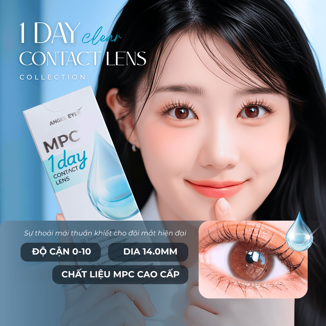 LENS 1 NGÀY TRONG SUỐT | LENS 1 NGÀY KHÔNG MÀU ANGEL EYES