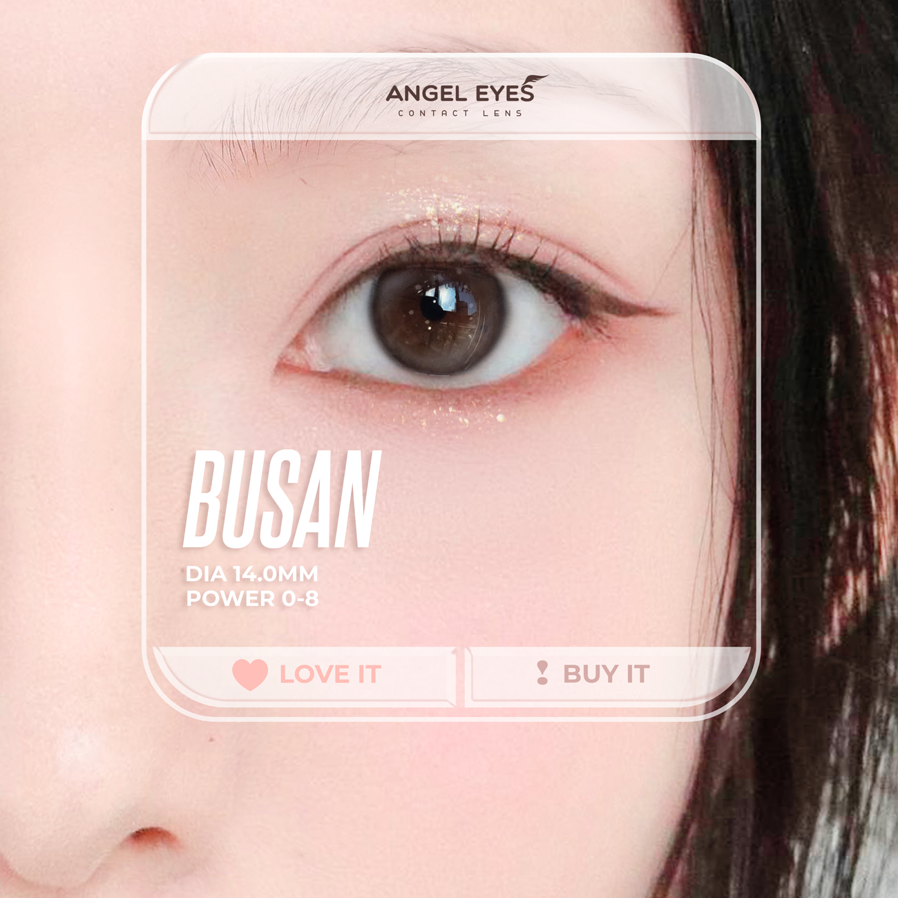 Lens xám có độ cận Angel Eyes BUSAN hiệu ứng loang màu như mắt ướt lens filter đang thịnh hành trên TikTok