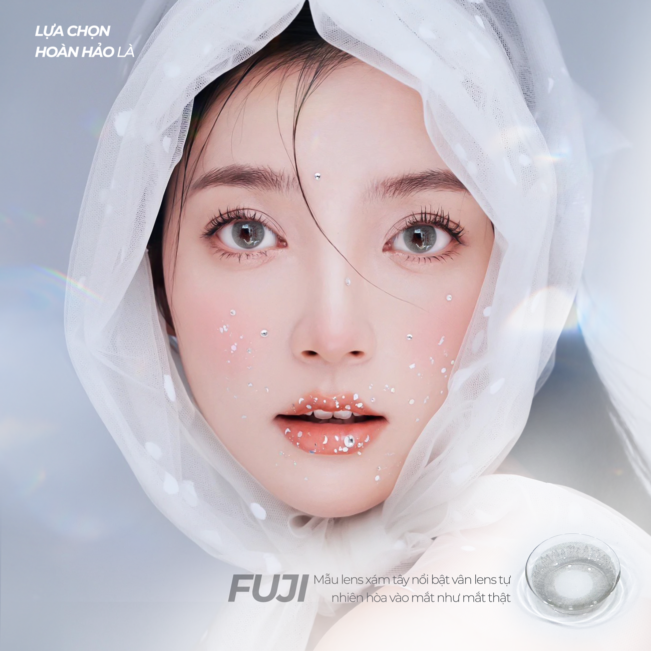 LENS MẮT NHỎ FUJI GRAY - LENS MÀU XÁM KHÓI TÂY SIÊU TỰ NHIÊN VỚI ĐỘ CẬN TỪ 0 - 8 ĐỘ