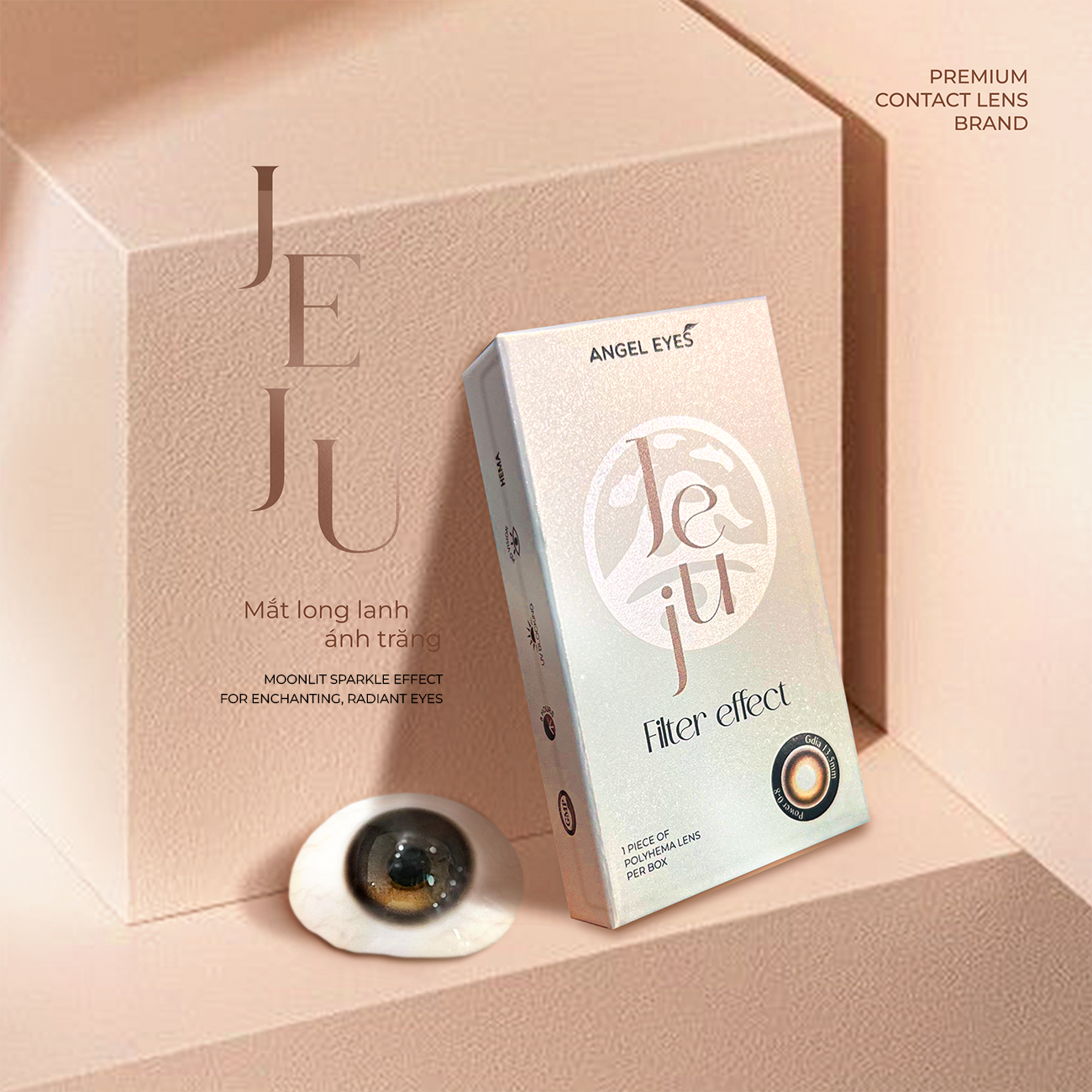 Lens nâu có độ cận Angel Eyes JEJU hiệu ứng loang màu như mắt ướt lens filter đang thịnh hành trên TikTok