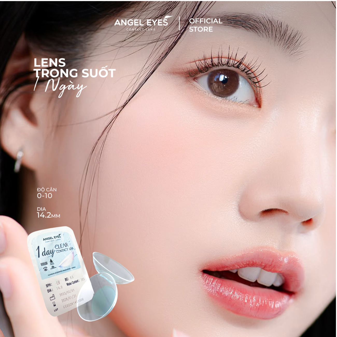 LENS 1 NGÀY TRONG SUỐT | LENS 1 NGÀY KHÔNG MÀU ANGEL EYES