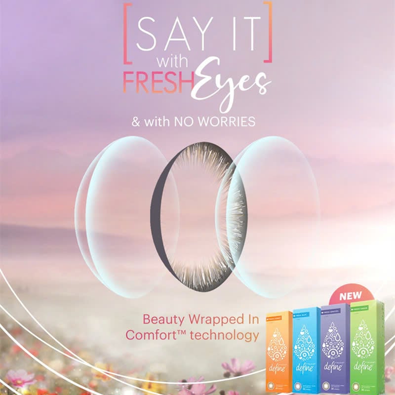 [Chính hãng] Kính áp tròng 1 ngày màu xám và nâu tự nhiên ACUVUE Define Angel Eyes phân phối chính hãng độ cận 0-9