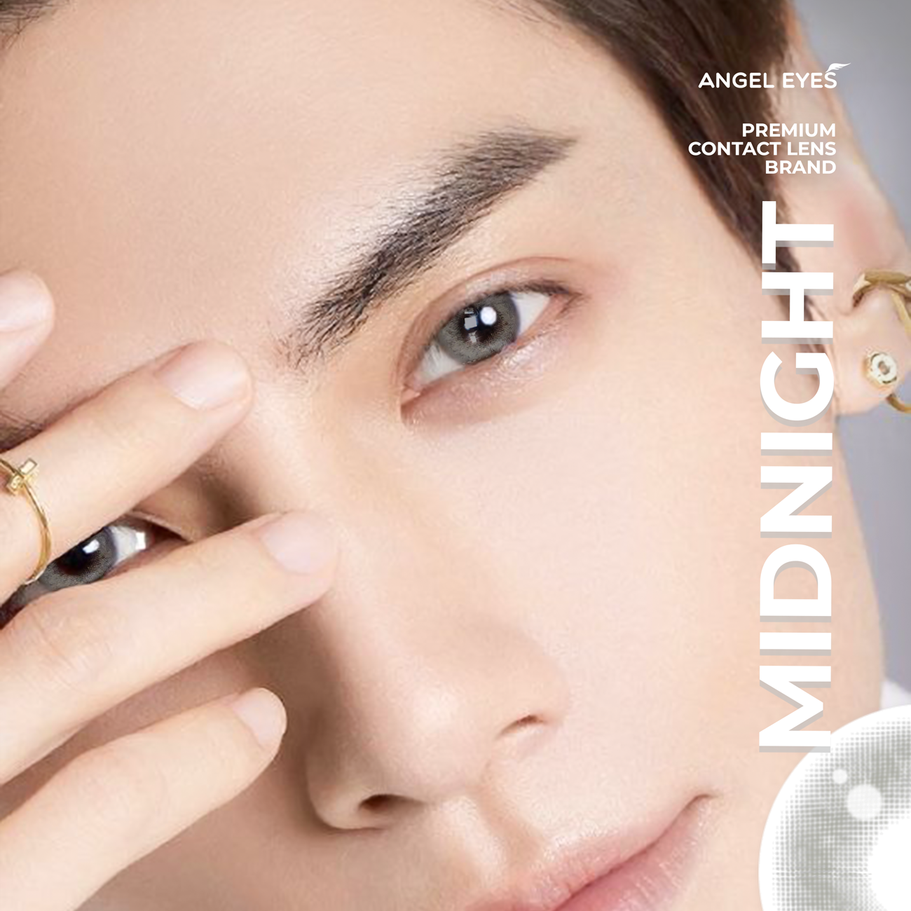 Lens áp tròng xám tây Angel Eyes Midnight có cận | GDia 12.8 | Độ cận 0-8