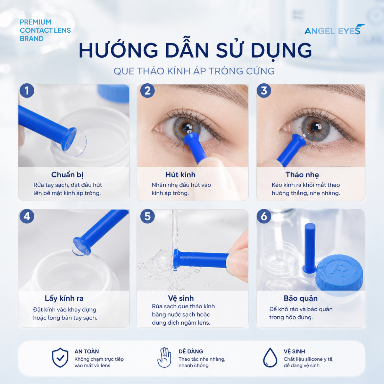 Cây Đeo Lens | Dụng Cụ Tháo Kính Áp Tròng Cứng | Lens Remover