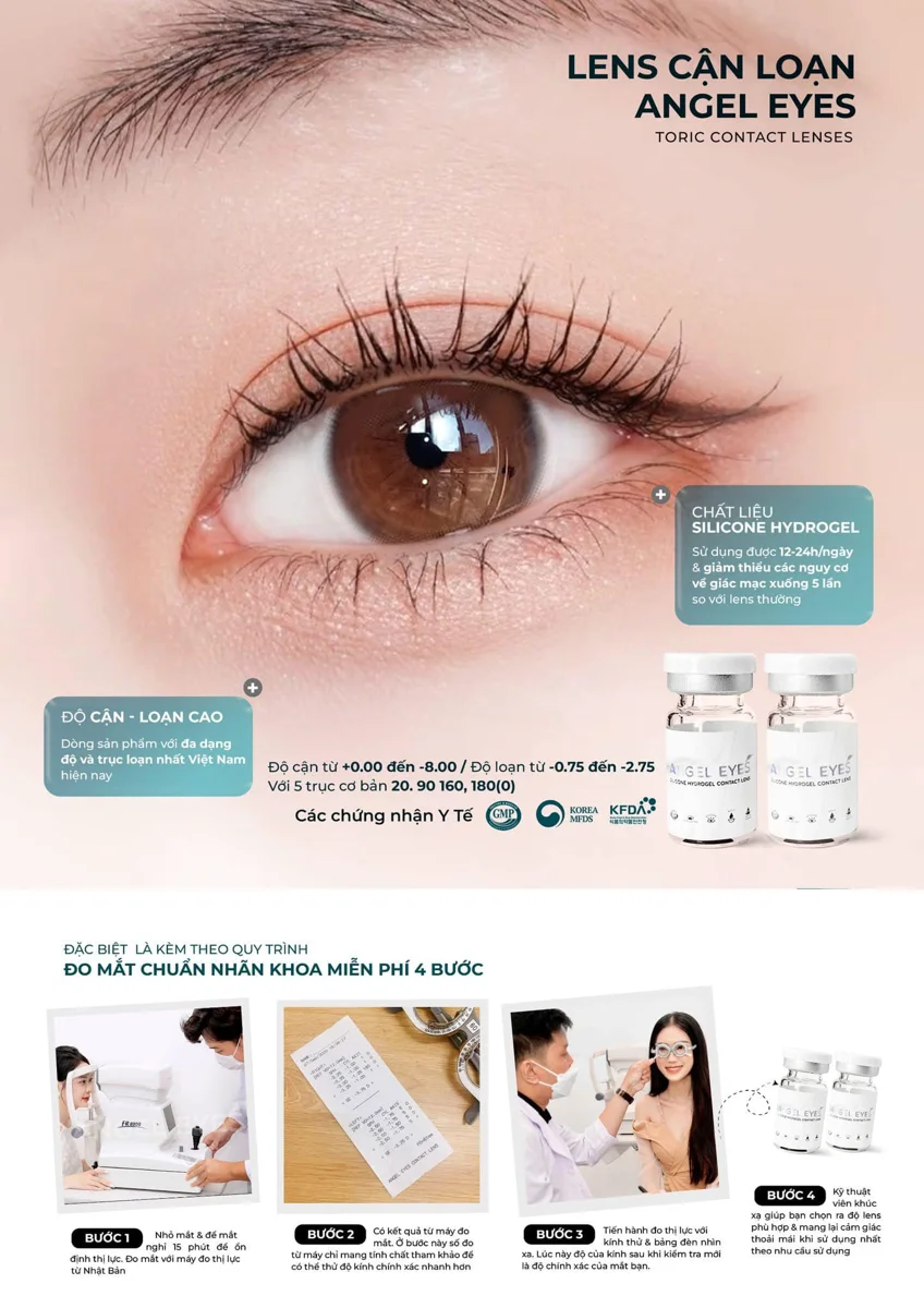 Kính áp tròng loạn thị trong suốt Cao Cấp Hàn Quốc - sử dụng 24h