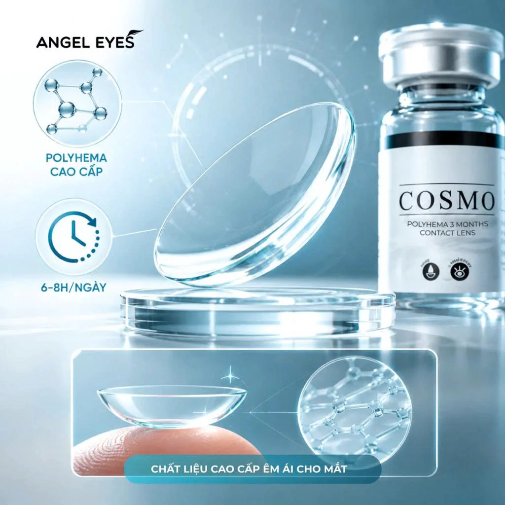 Lens trong suốt cận Cosmo Hàn Quốc độ 0-15