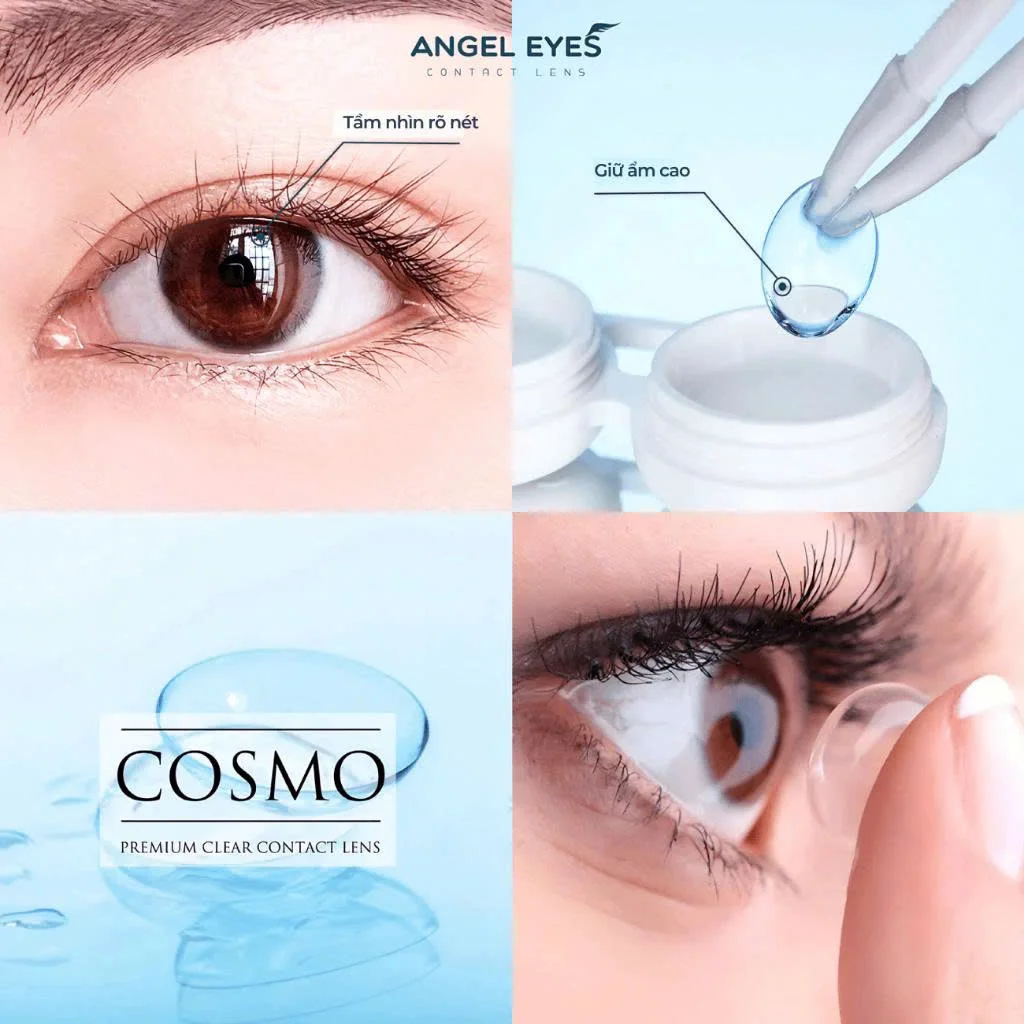 Lens trong suốt cận Cosmo Hàn Quốc độ 0-15