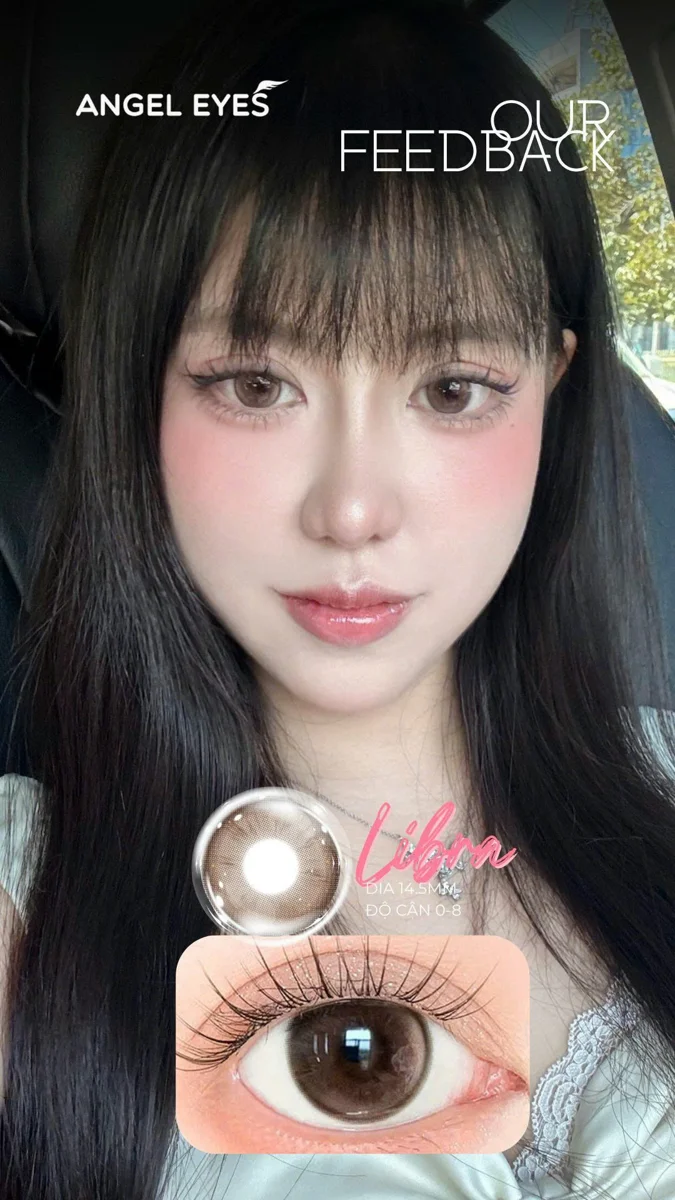 Lens 1 ngày màu nâu Libra Angel Eyes - Đường kính 14.5mm - Độ cận 0-10