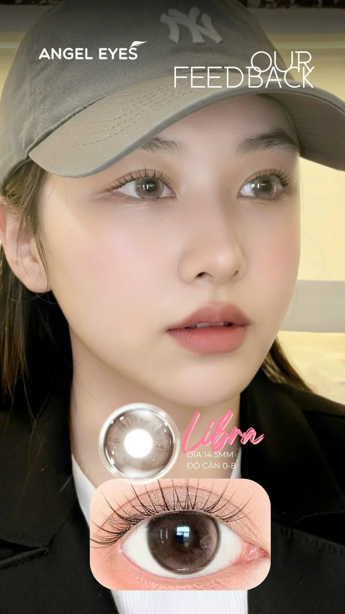 Lens 1 ngày màu nâu Libra Angel Eyes - Đường kính 14.5mm - Độ cận 0-10